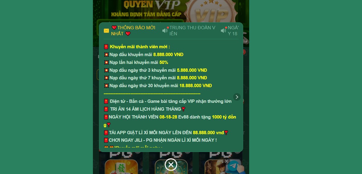 EV88 18 Chương trình khuyến mãi EV88 được cập nhật mới nhất 2026
